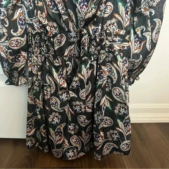 Maje Isley Wrap-effect Printed Satin Playsuit- Size 36; Like New without tags - Picture 10 of 16
